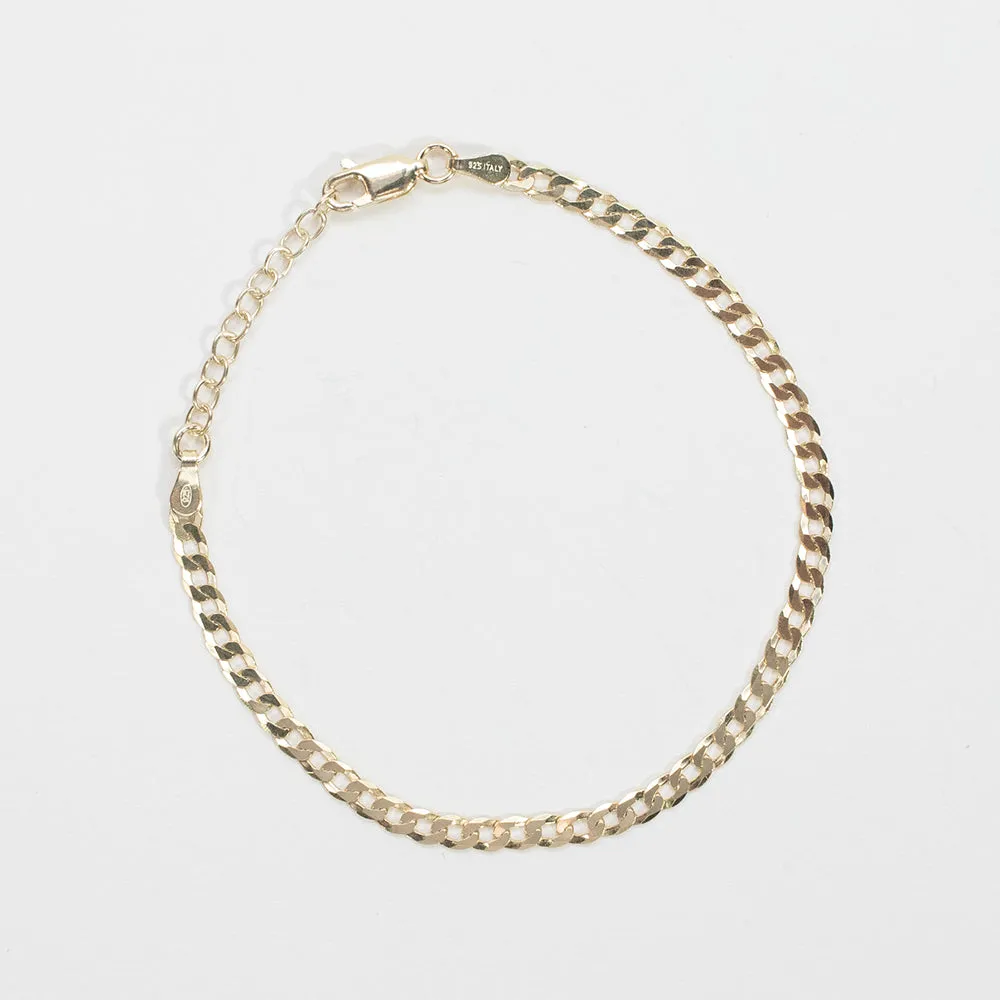 Gold Plated Flat Curb Bracelet sold by Silver Lotus
