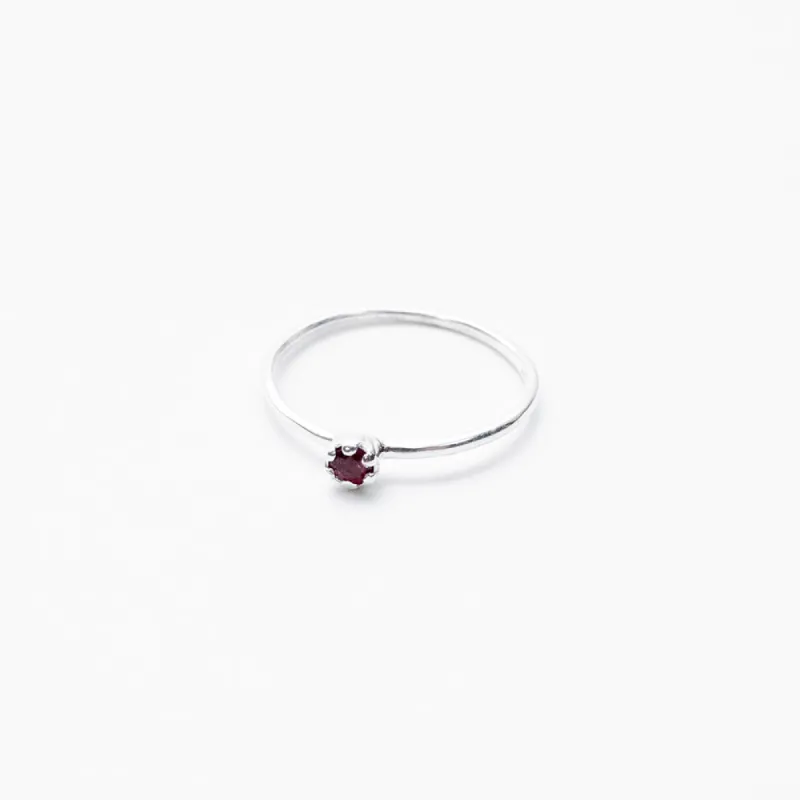 Silver Faceted Small Pink Tourmaline Ring sold by Silver Lotus