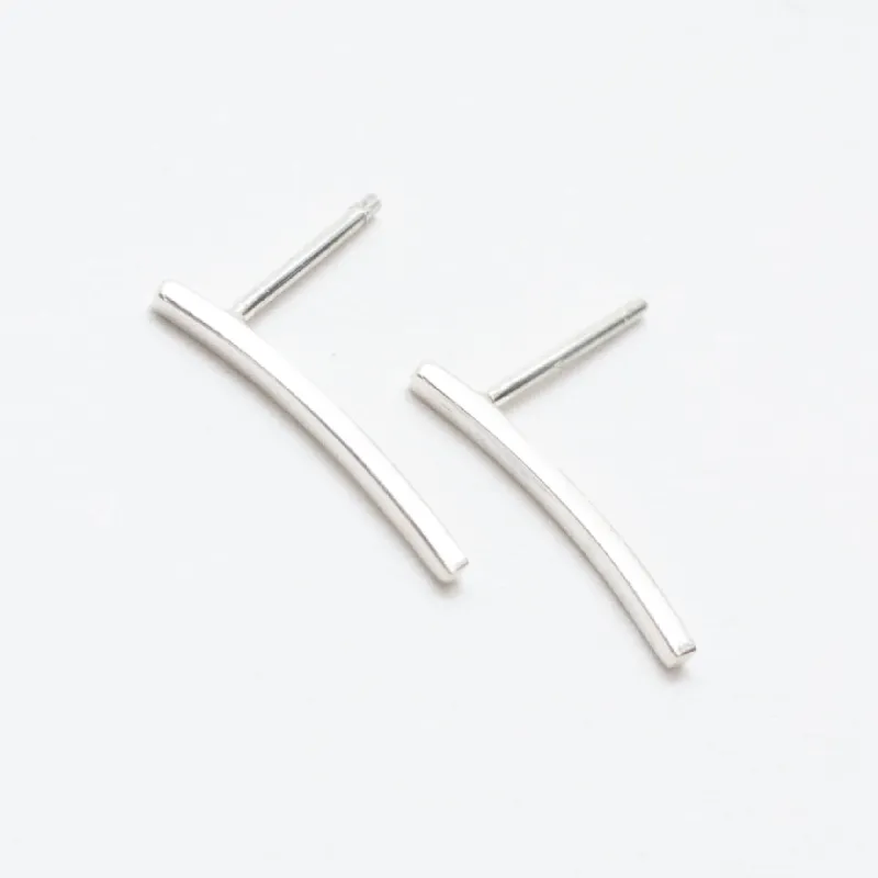 Silver Curved Bar Studs sold by Silver Lotus
