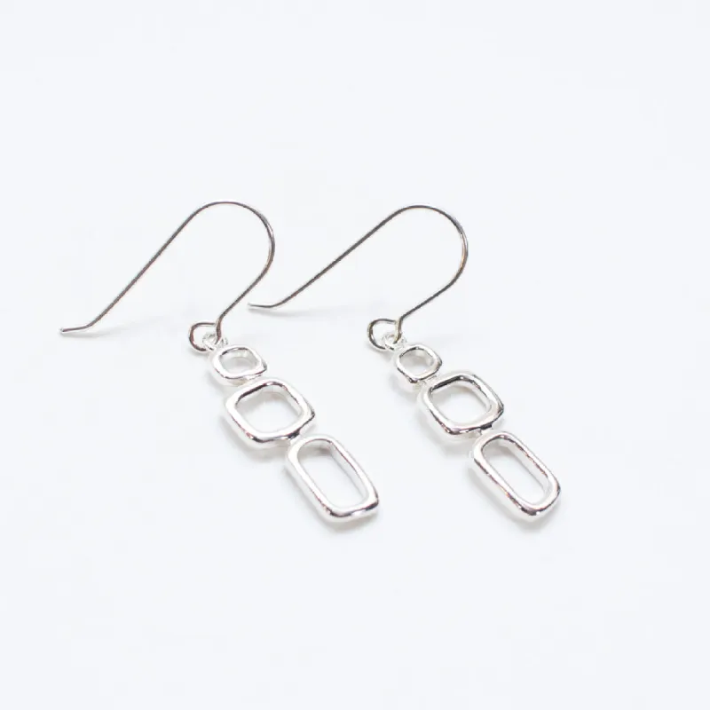Silver Mod Shaped Earrings sold by Silver Lotus