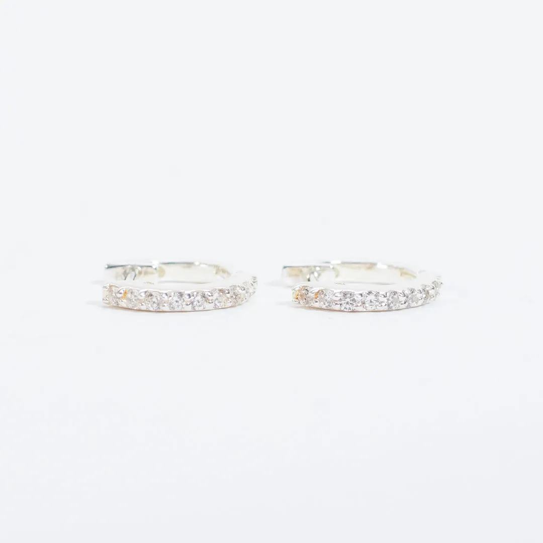 Small Silver Pave CZ Huggies sold by Silver Lotus product image thumbnail 3