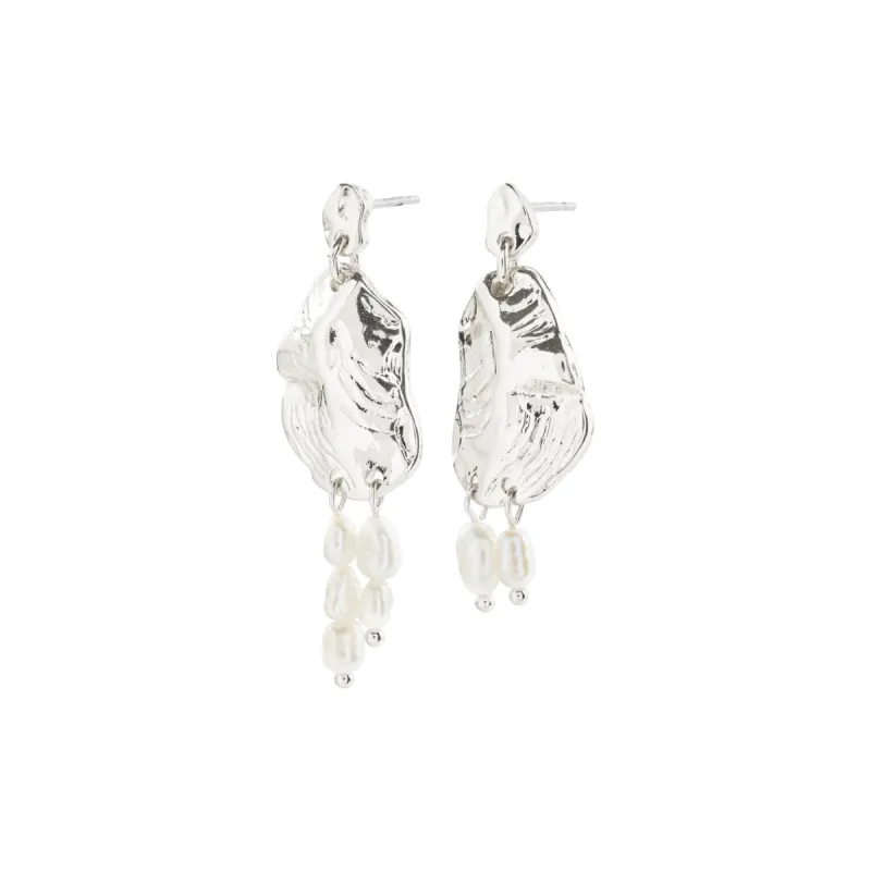 Bloom Silver Plated Pearl Earrings sold by Silver Lotus