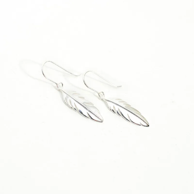 Silver Feather Earrings sold by Silver Lotus