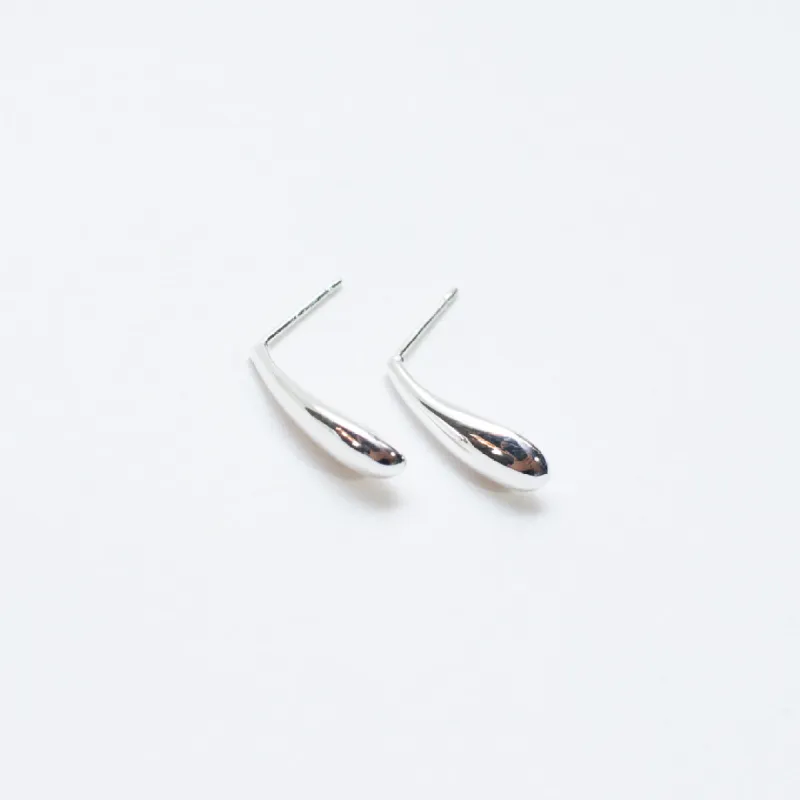 Long Silver Puffed Studs sold by Silver Lotus