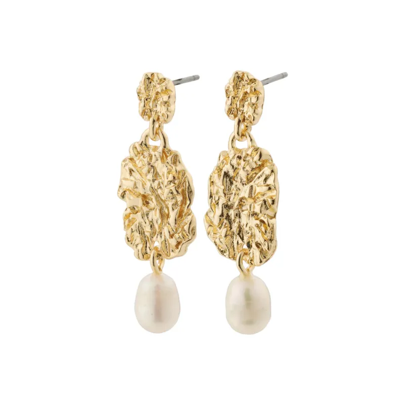 True Gold Plated Pearl Earrings sold by Silver Lotus