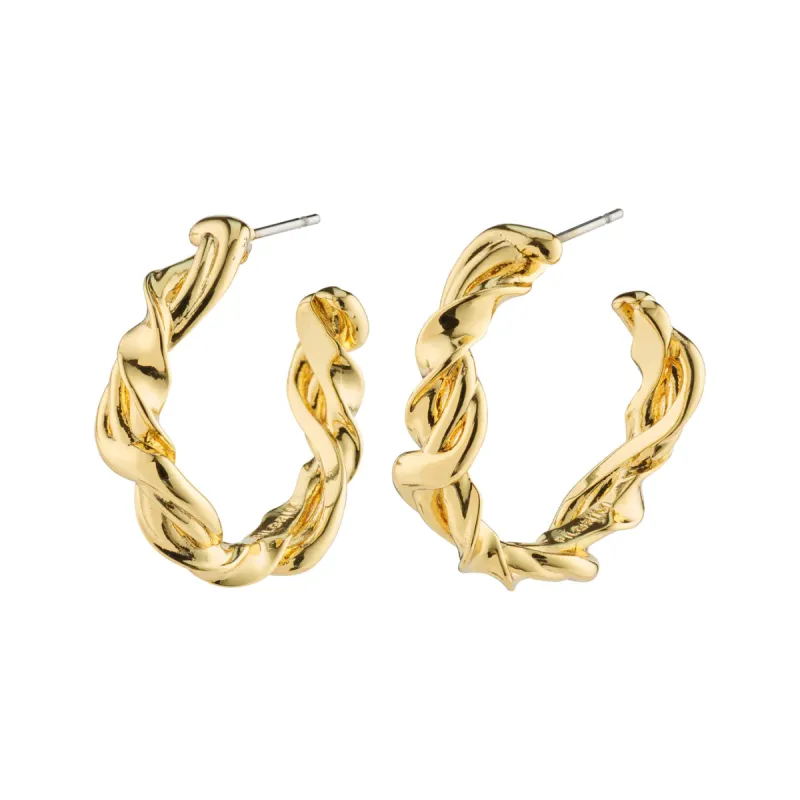 Sun Gold Plated Twisted Hoops sold by Silver Lotus