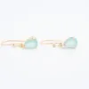 Aqua Chalcedony Gold Vermeil Teardrop Earrings sold by Silver Lotus