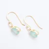 Aqua Chalcedony Gold Vermeil Teardrop Earrings sold by Silver Lotus