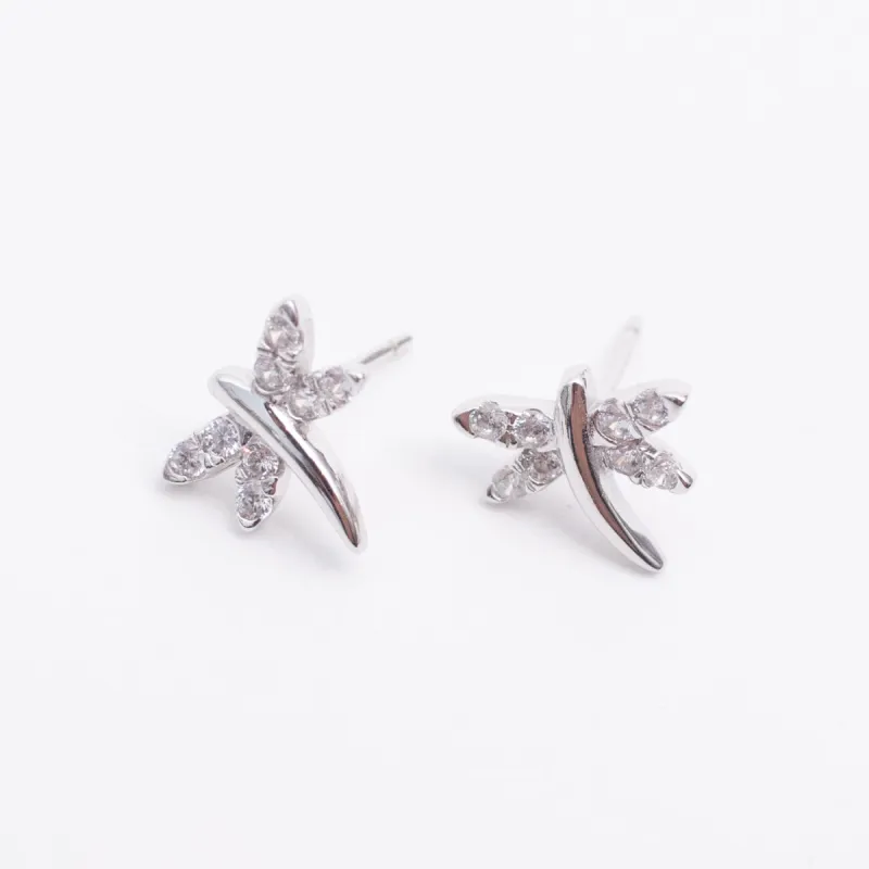 Silver Cubic Dragonfly Studs sold by Silver Lotus