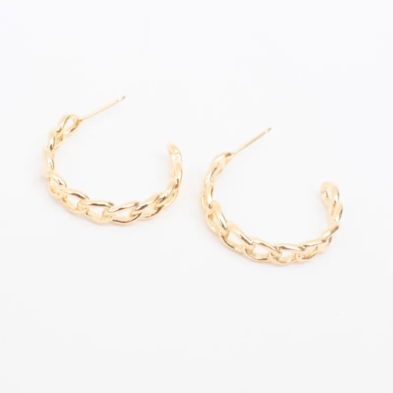 Gold Vermeil Chain Link Hoops sold by Silver Lotus