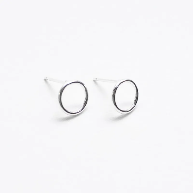Small Silver Wire Circle Studs sold by Silver Lotus