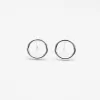 Small Silver Wire Circle Studs sold by Silver Lotus