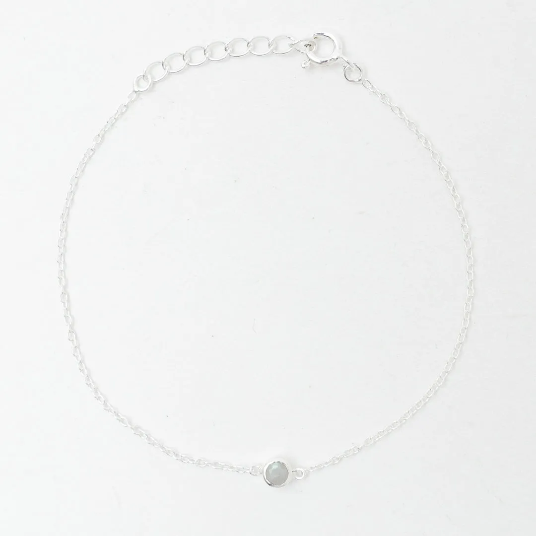 Rainbow Moonstone Solitaire Bracelet sold by Silver Lotus