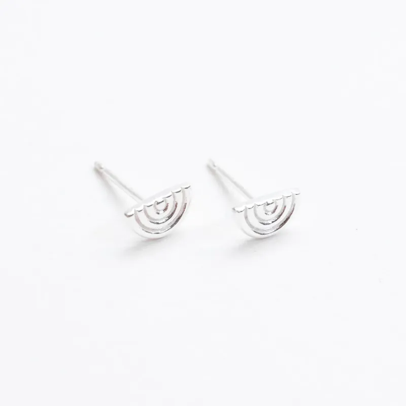 Silver Rainbow Shaped Studs sold by Silver Lotus