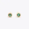 Gold Vermeil & Emerald Milgrain Studs sold by Silver Lotus