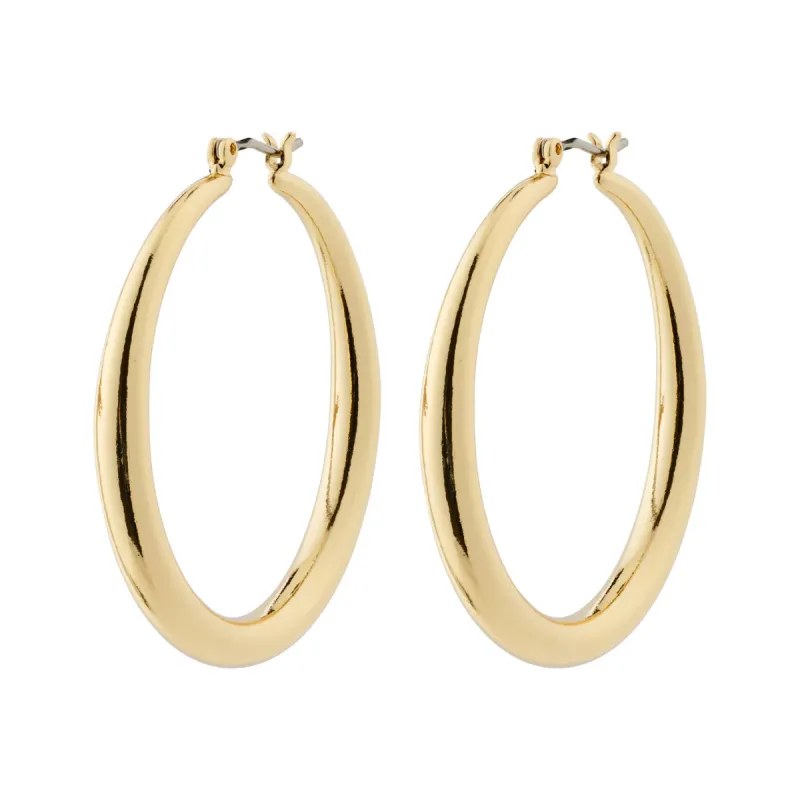 Priya Medium Gold Plated Hoops sold by Silver Lotus