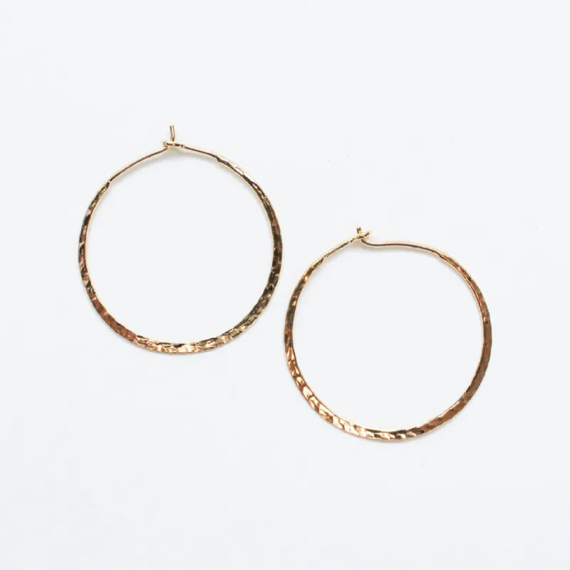 Small Gold Vermeil Hammered Wire Hoop sold by Silver Lotus