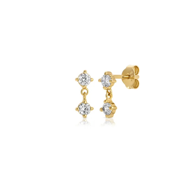 Clara Dangle CZ Studs sold by Silver Lotus