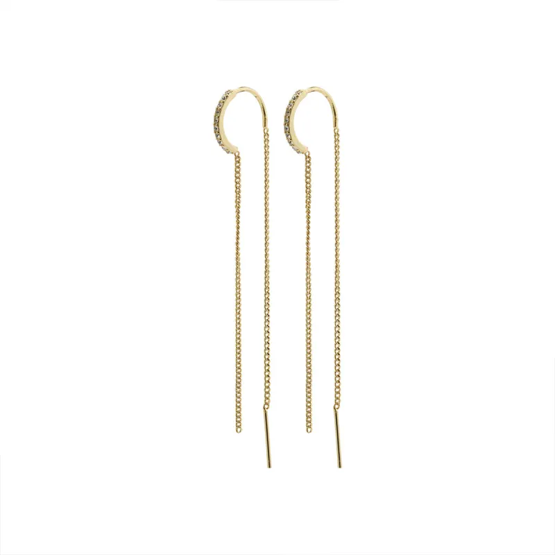 Blossom Gold Plated Crystal Pull Through Earrings sold by Silver Lotus