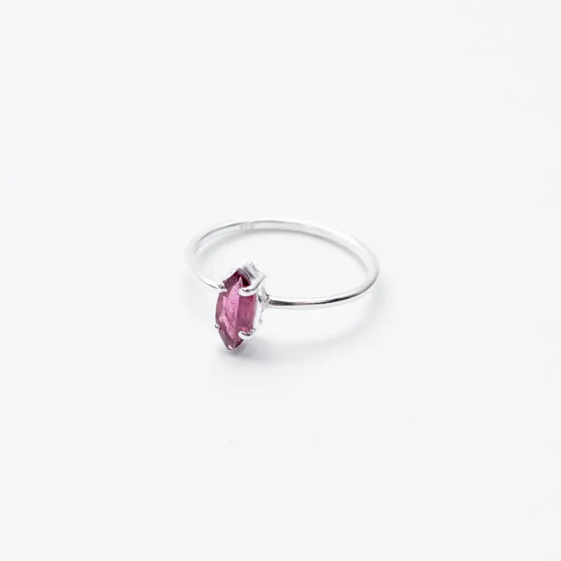 Silver Faceted Pink Tourmaline Ring sold by Silver Lotus