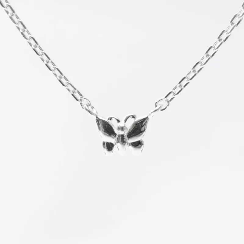 Tiny Silver Butterfly Necklace sold by Silver Lotus
