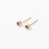 Gold Vermeil & Blue Sapphire Milgrain Studs sold by Silver Lotus
