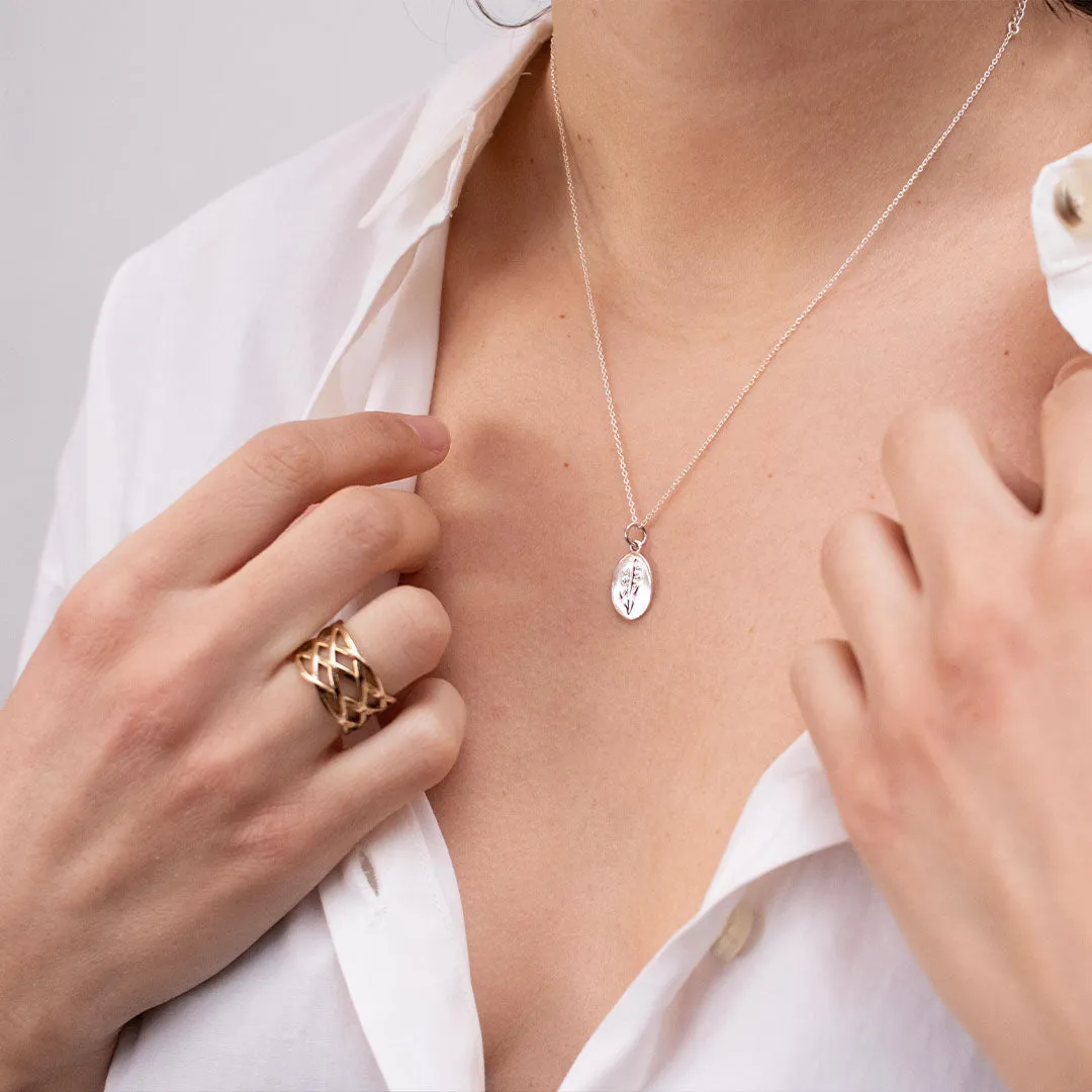 March Birth Month Flower Necklace sold by Silver Lotus product image thumbnail 2