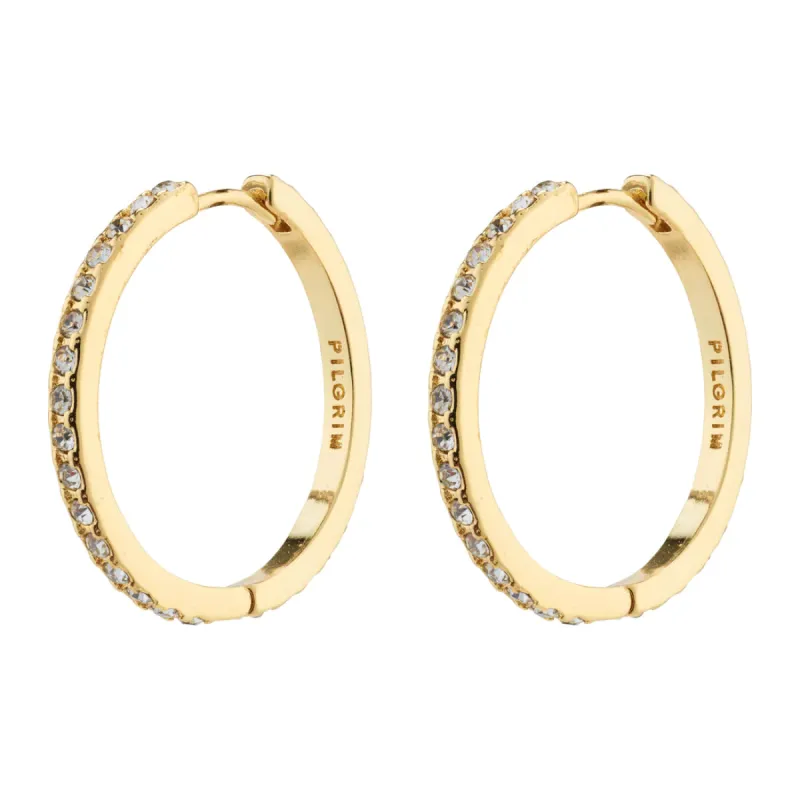 Ebna Maxi Gold Plated Crystal Hoops sold by Silver Lotus