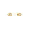 Gold Plated Double CZ Studs sold by Silver Lotus