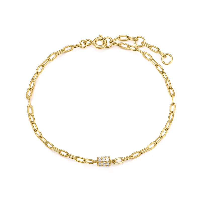 Gold Plated Cubic Zirconia Rondelle Bracelet sold by Silver Lotus