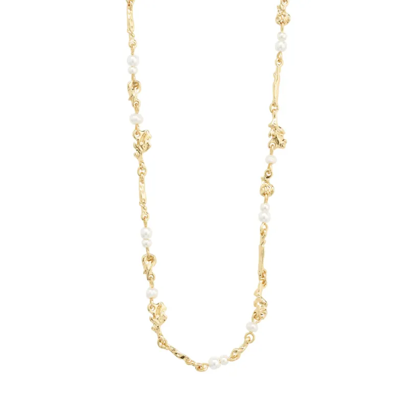 Focus Gold Plated Pearl Necklace sold by Silver Lotus