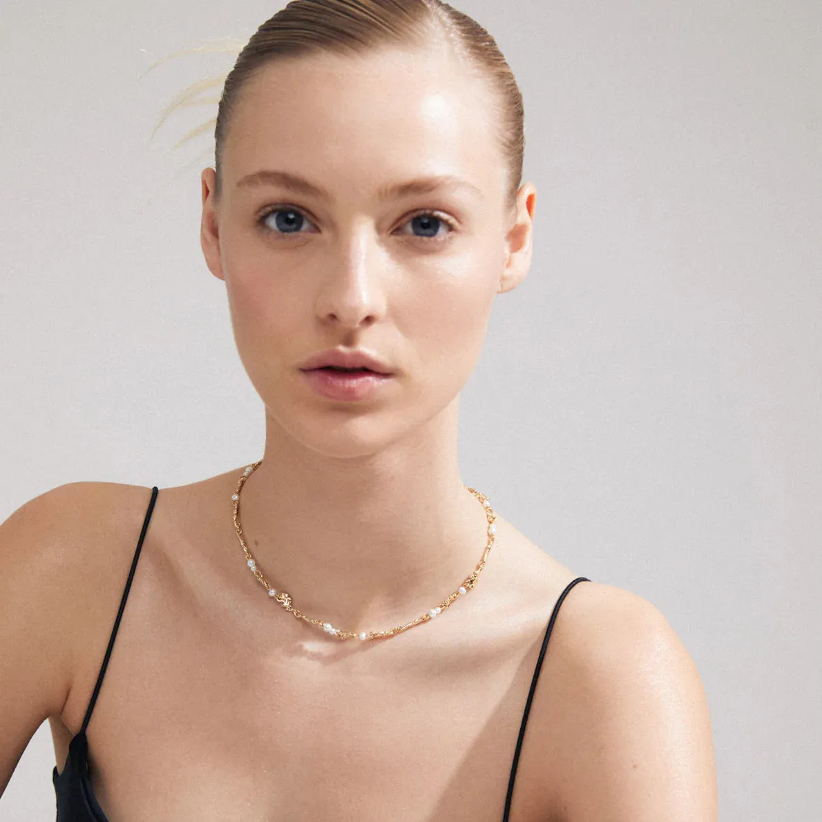 Focus Gold Plated Pearl Necklace sold by Silver Lotus product image thumbnail 2