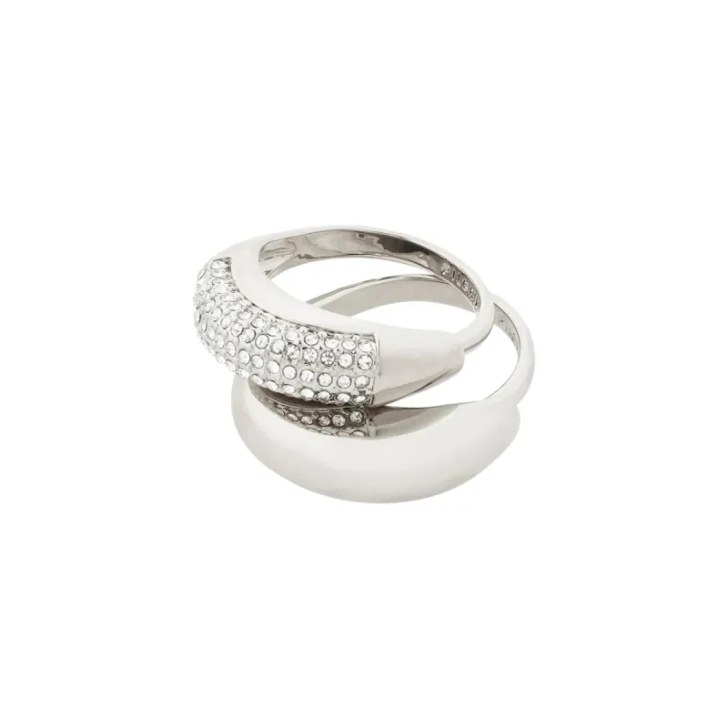 Learn Silver Plated Crystal Ring Set sold by Silver Lotus
