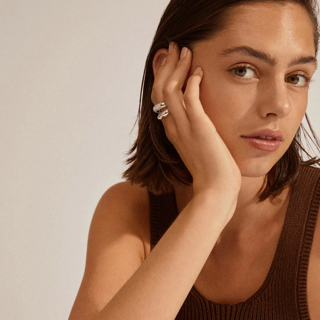 Learn Silver Plated Crystal Ring Set sold by Silver Lotus product image thumbnail 2