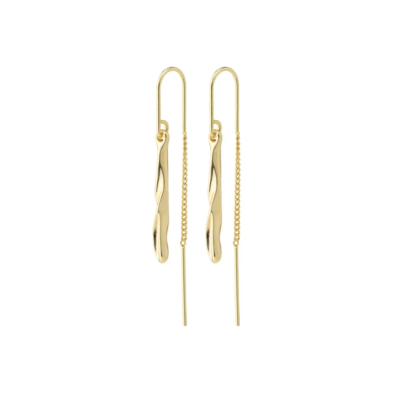 Alberte Gold Plated Pull Through Earrings sold by Silver Lotus
