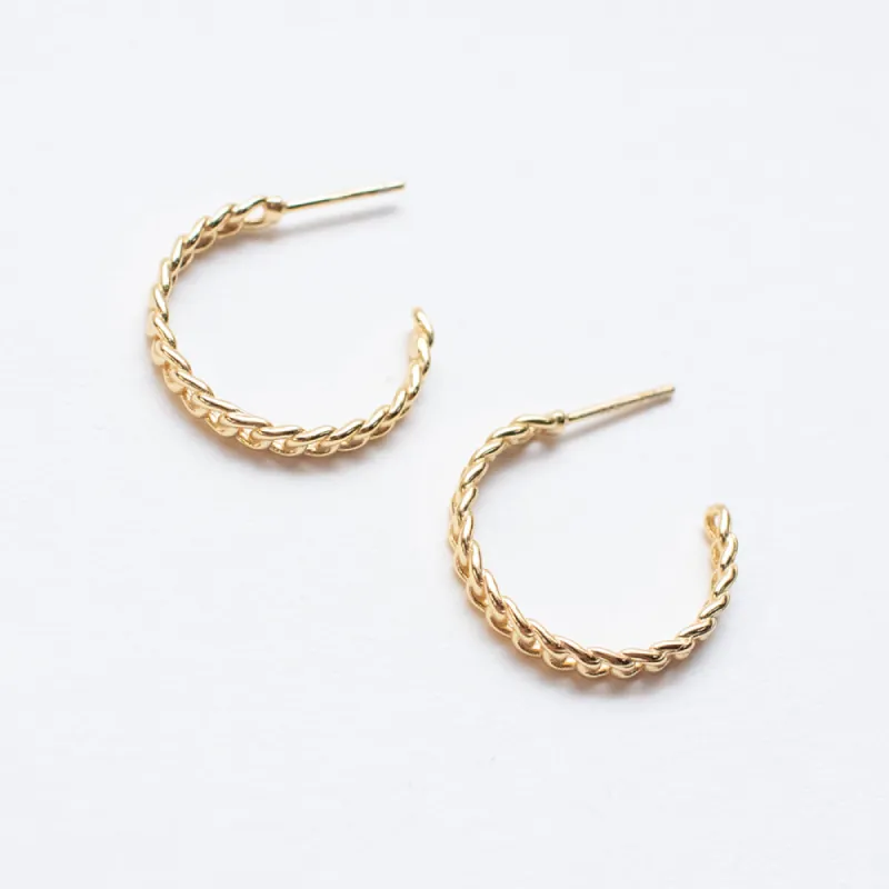 Gold Plated Curb Chain Hoops sold by Silver Lotus