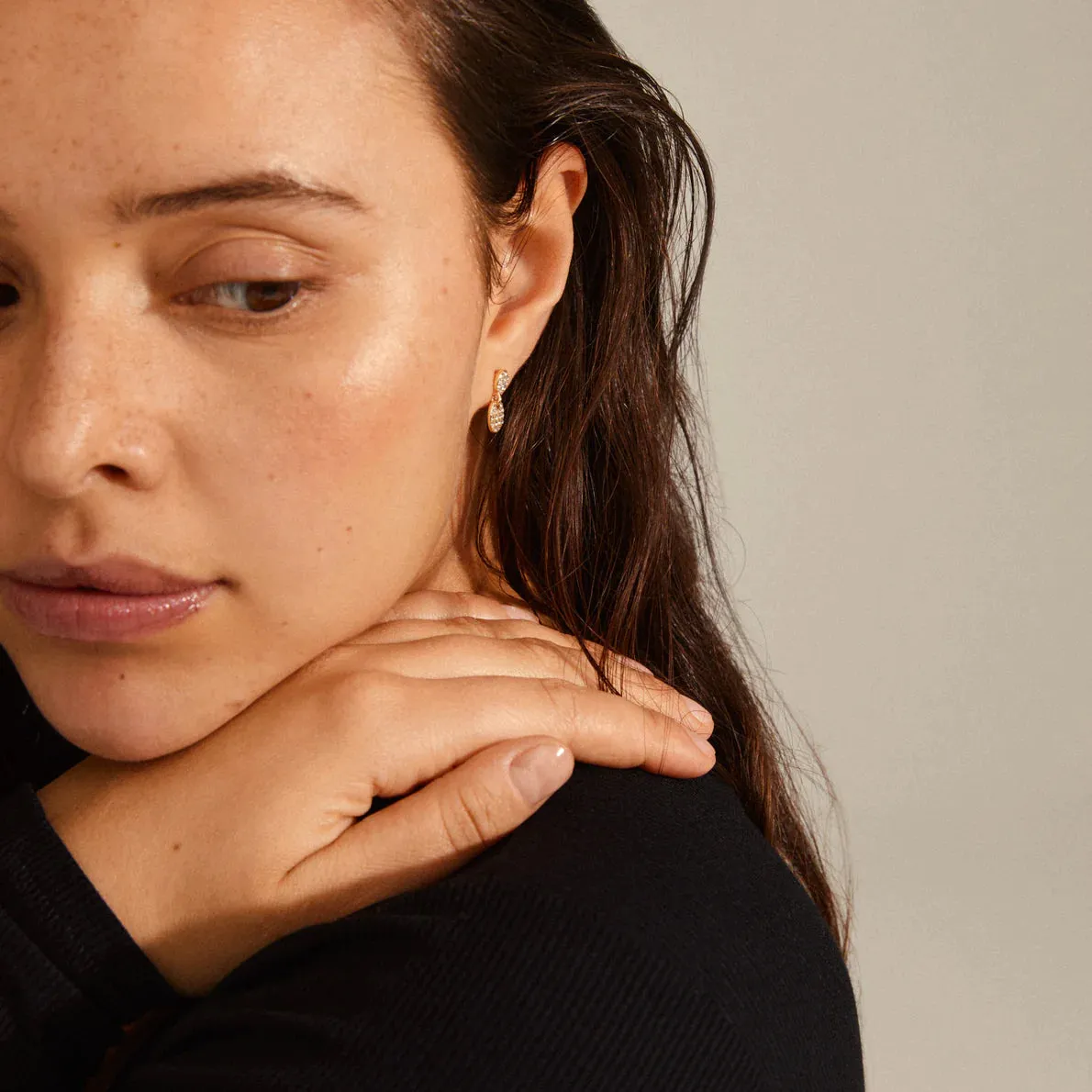 Beat Gold Plated Crystal Studs sold by Silver Lotus product image thumbnail 3