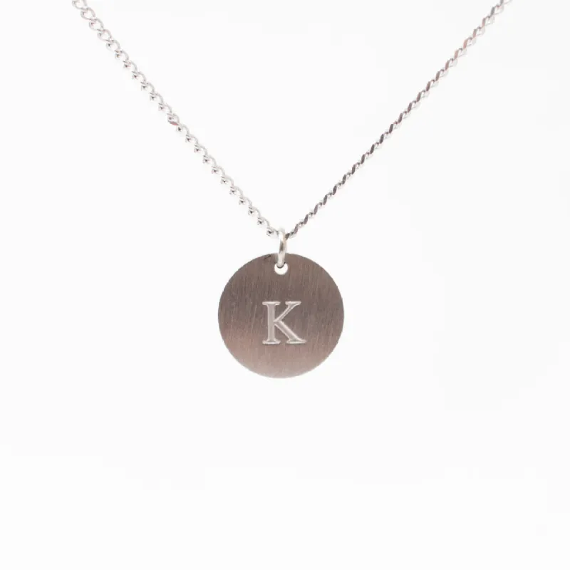 Uppercase Silver Initial Necklace sold by Silver Lotus