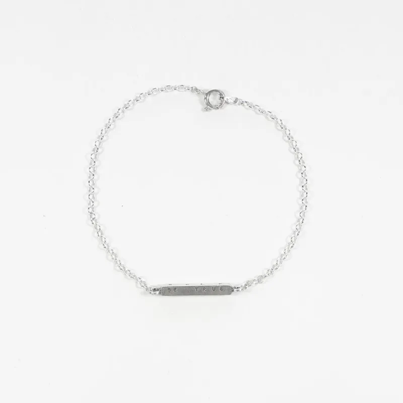 Small Letter Pressed Bar Bracelet sold by Silver Lotus