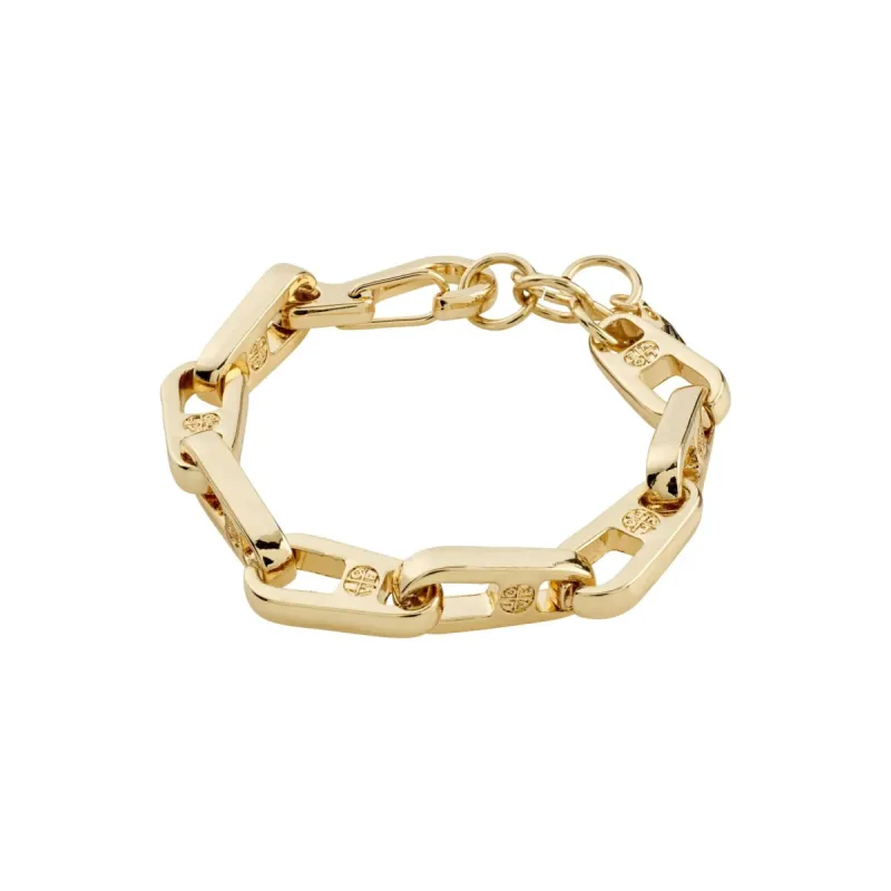 Love Engraved Gold Plated Bracelet sold by Silver Lotus