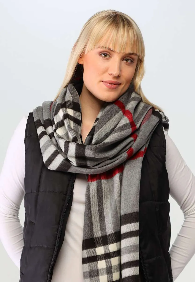 Thick Plaid Large Cashmink Scarf sold by Silver Lotus product image thumbnail 2
