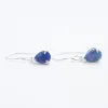 Silver Raw Blue Sapphire Teardrop Earrings sold by Silver Lotus