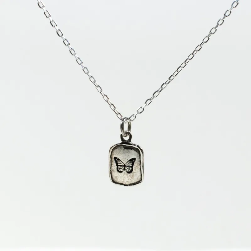 Small Silver Butterfly Necklace sold by Silver Lotus