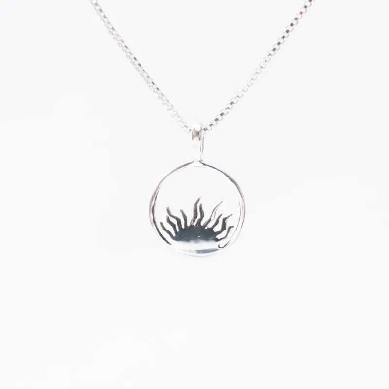 Silver Sunrise Circle Necklace sold by Silver Lotus