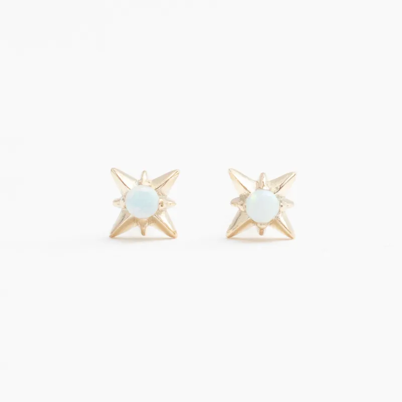Gold Vermeil Mini Starburst Opal Studs sold by Silver Lotus