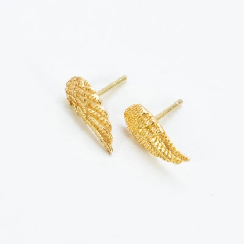 Gold Vermeil Wing Studs sold by Silver Lotus