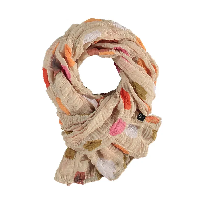Abstract Dot Plissé Recycled Polyester Scarf sold by Silver Lotus