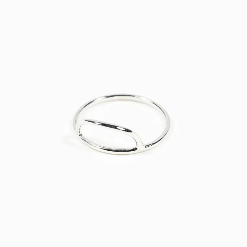 Silver Half Circle Thin Ring sold by Silver Lotus