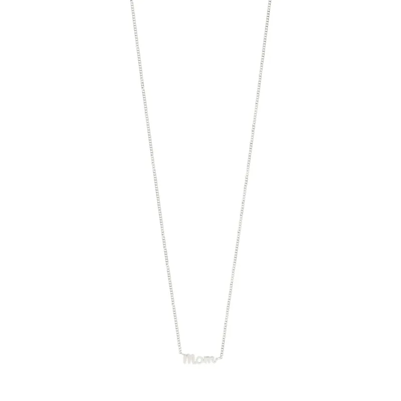 Mom Script Silver Plated Necklace sold by Silver Lotus
