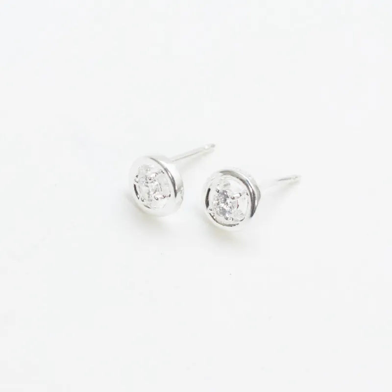 Silver Wire Cheerio CZ Studs sold by Silver Lotus